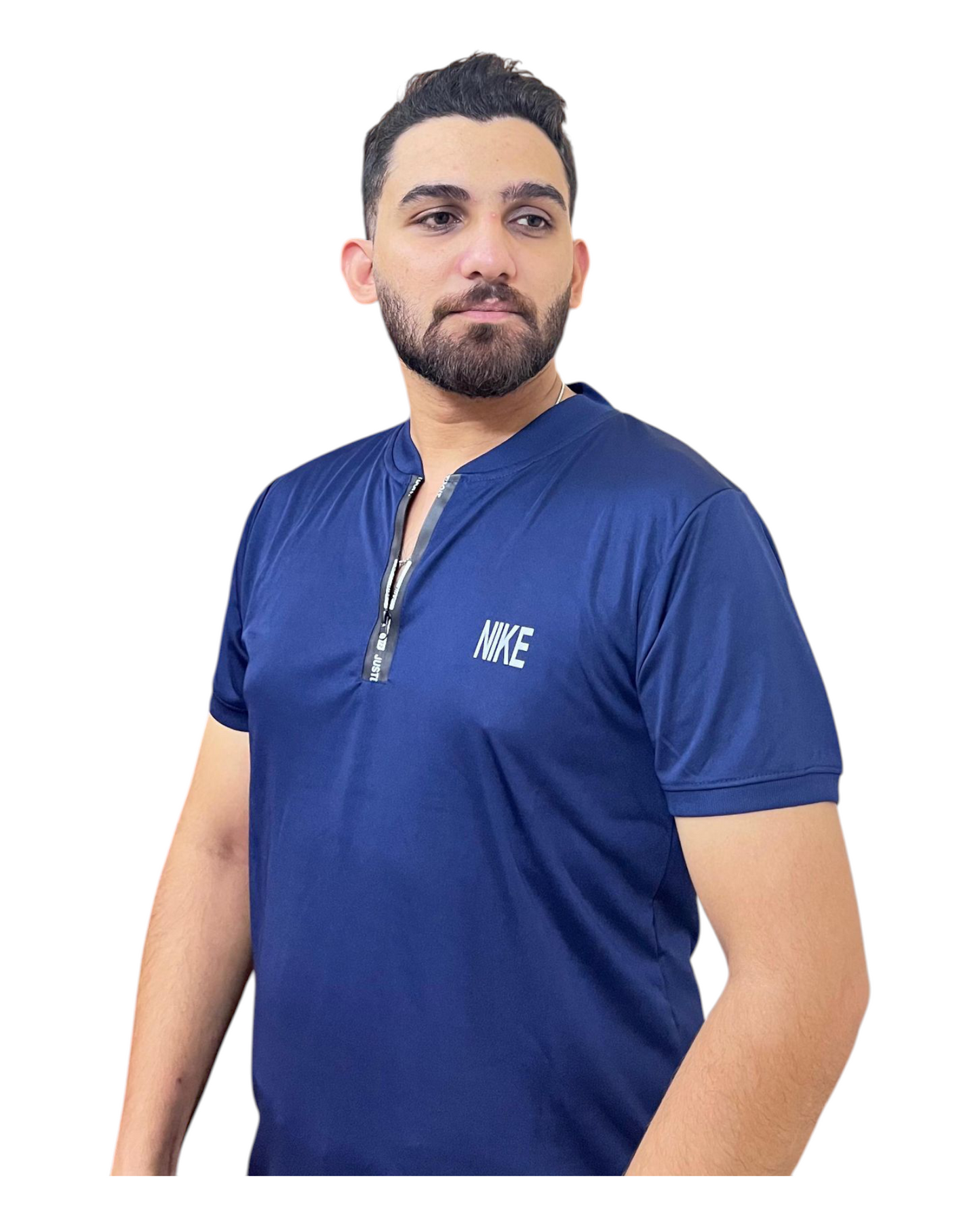 Nik Men's Navy Blue Tracksuit Neck-Zip Summer
