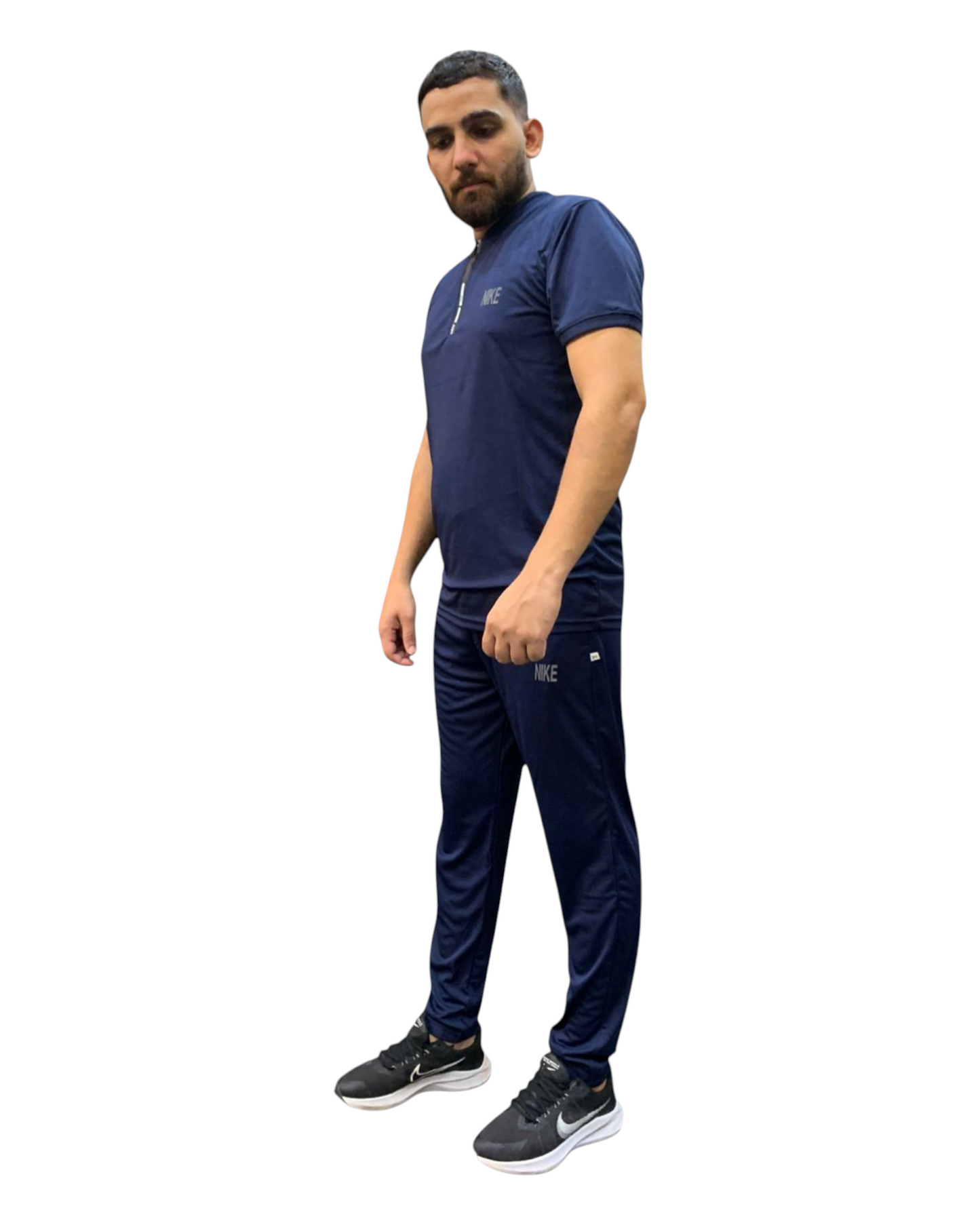 Nik Men's Navy Blue Tracksuit Neck-Zip Summer