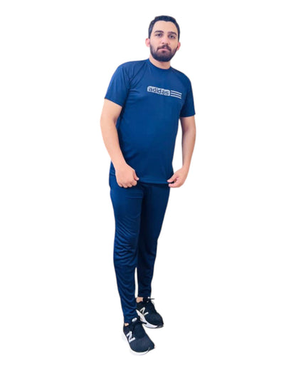 Adi Men's Navy Blue Tracksuit Summer