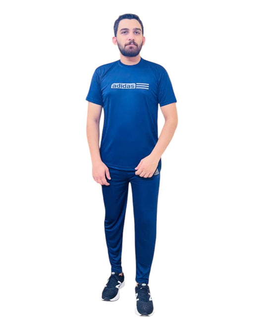 Adi Men's Navy Blue Tracksuit Summer